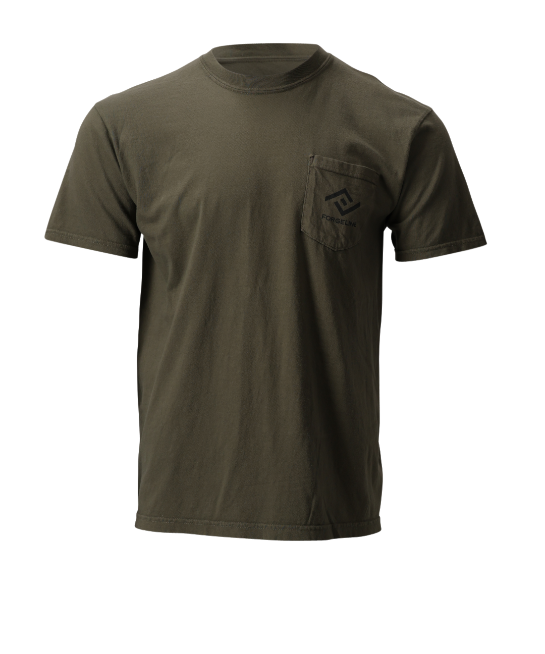 The ForgeLine Pocket Tee in Sage, flat lay front