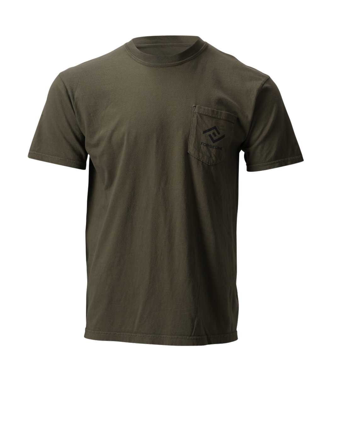 The ForgeLine Pocket Tee in Sage, flat lay front